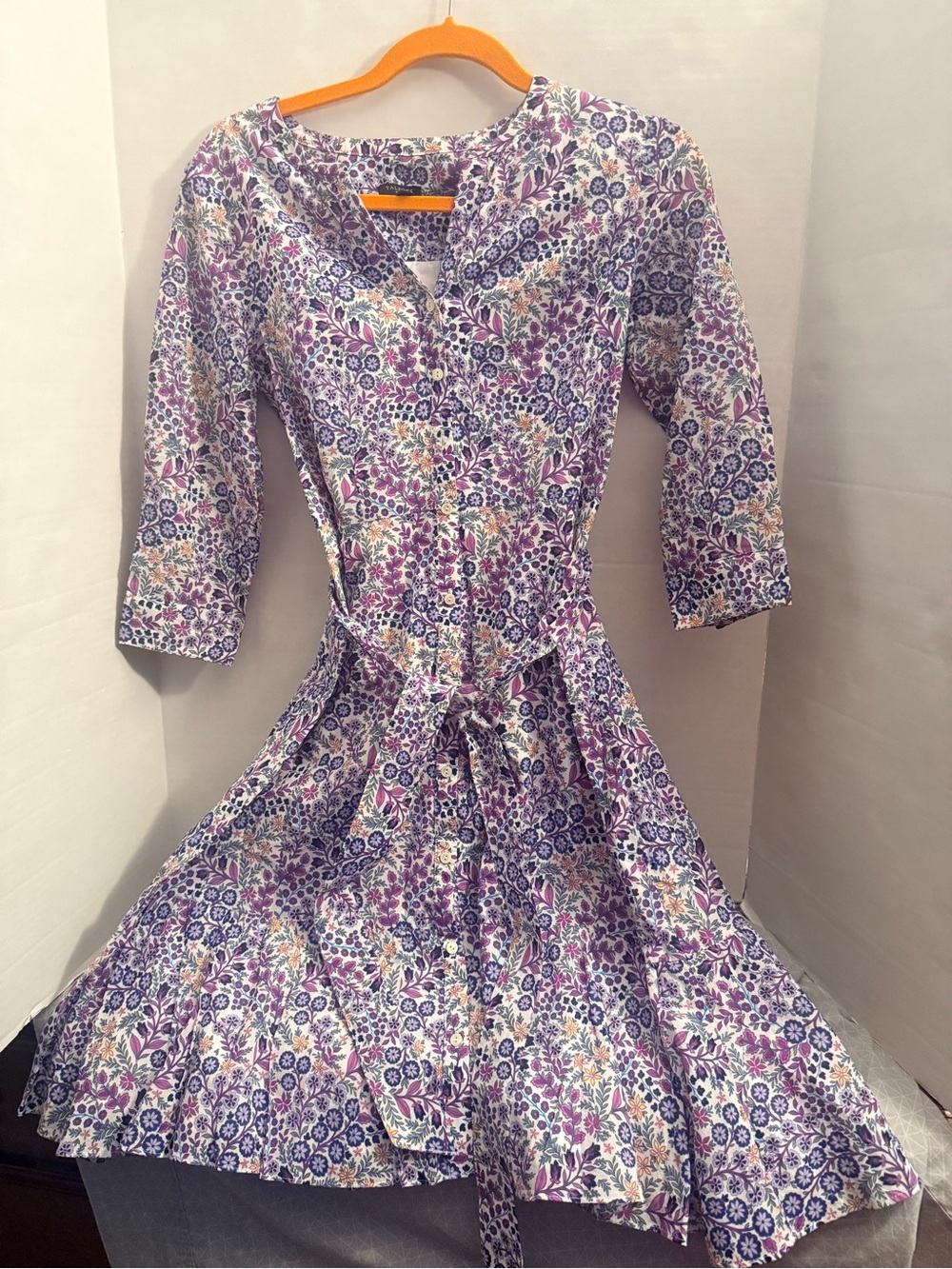 Talbots Fit & Flare Cotton Poplin Shirt Dress 2P